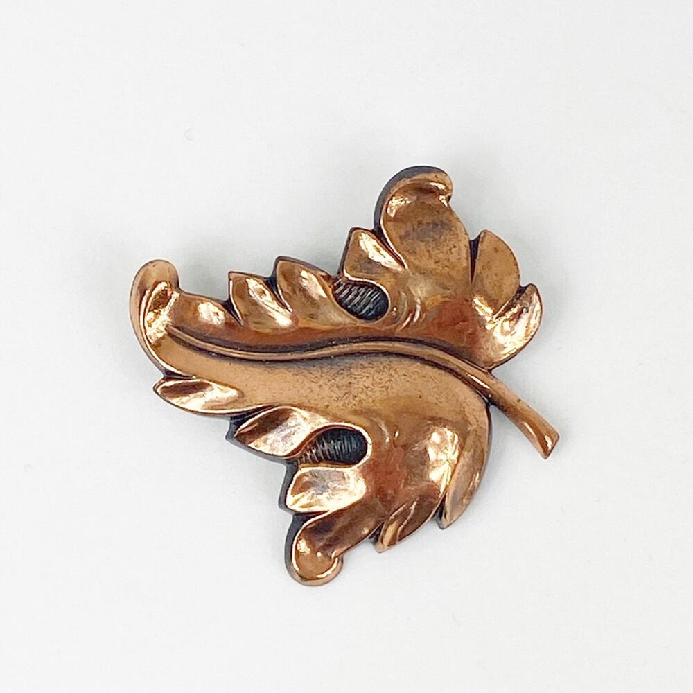 Copper Color Leaf Pin Brooch